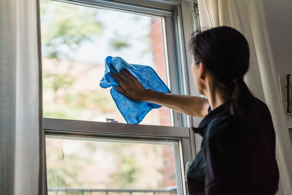Close up of clean, energy efficient window glass